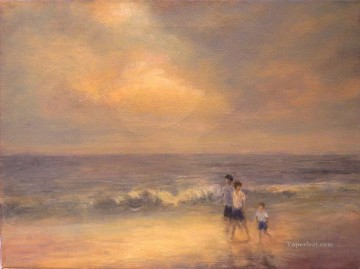  evening Painting - Evening Beach Stroll
